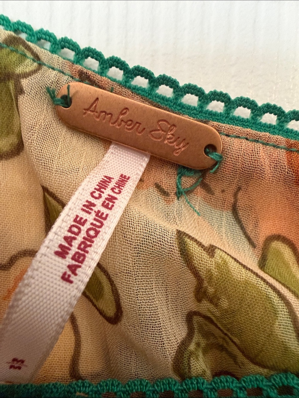 Floral Teal Chiffon Tiered Skirt - Picture 3 of 5